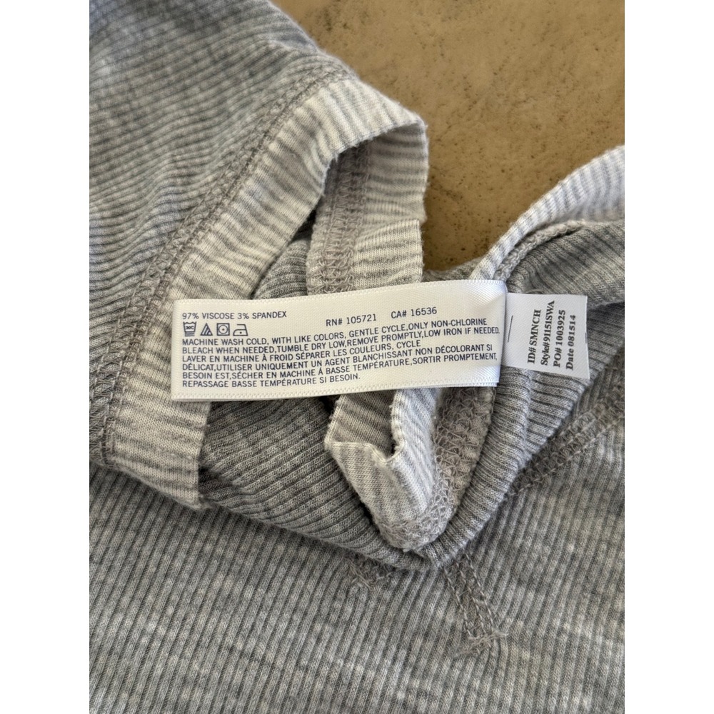 Splendid Womens Gray Ribbed Knit Pajama Set Long Sleeve Leggings Size Large - Picture 8 of 16